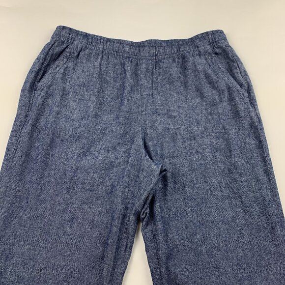Old Navy Blue Chambray Linen Blend High Rise Wide Leg Lounge Pant XL - Picture 2 of 8